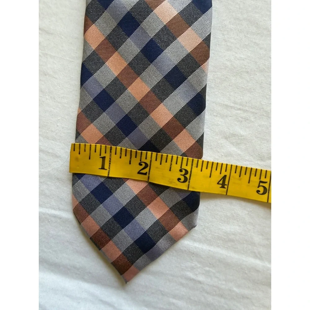 Chaps Mens Silk Necktie Ralph Lauren Plaid Check Hand Made Classic Tie Old Money